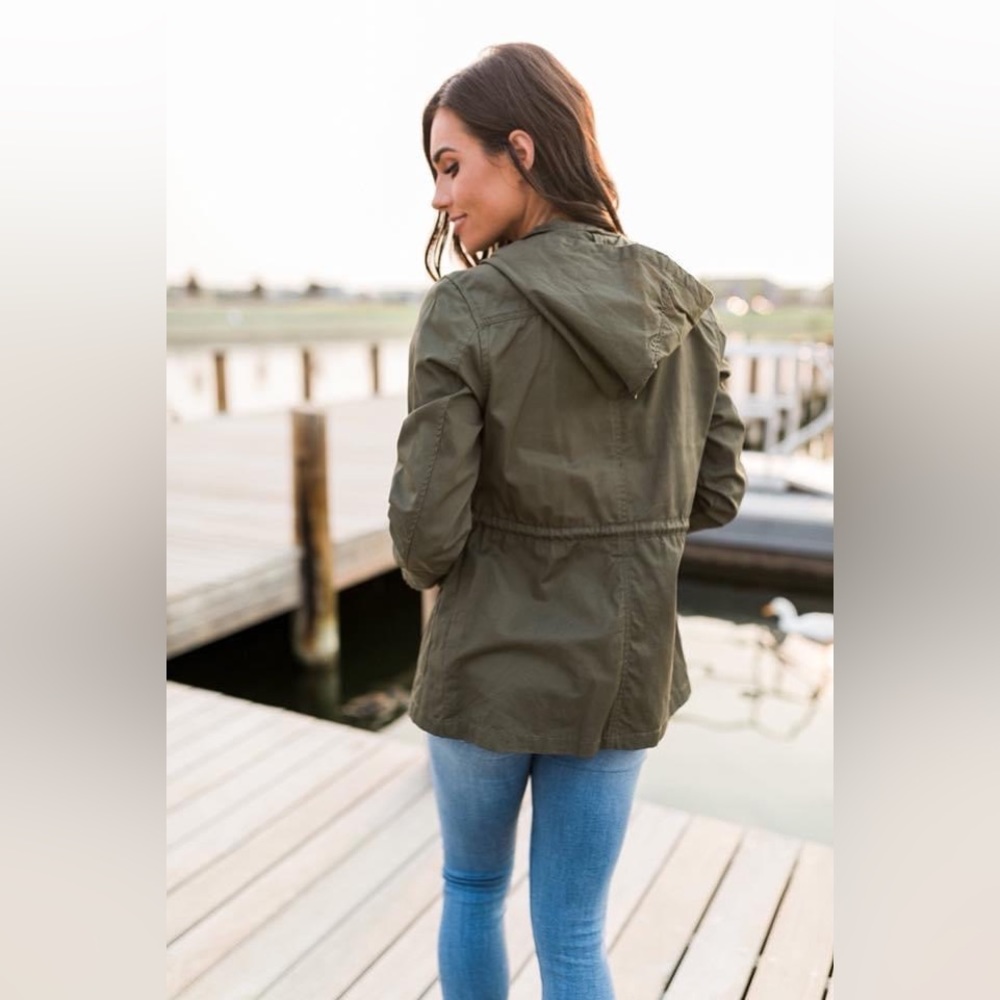 NWT Olive Hooded Cargo Jacket SZ Small by 2Sable - Picture 4 of 7